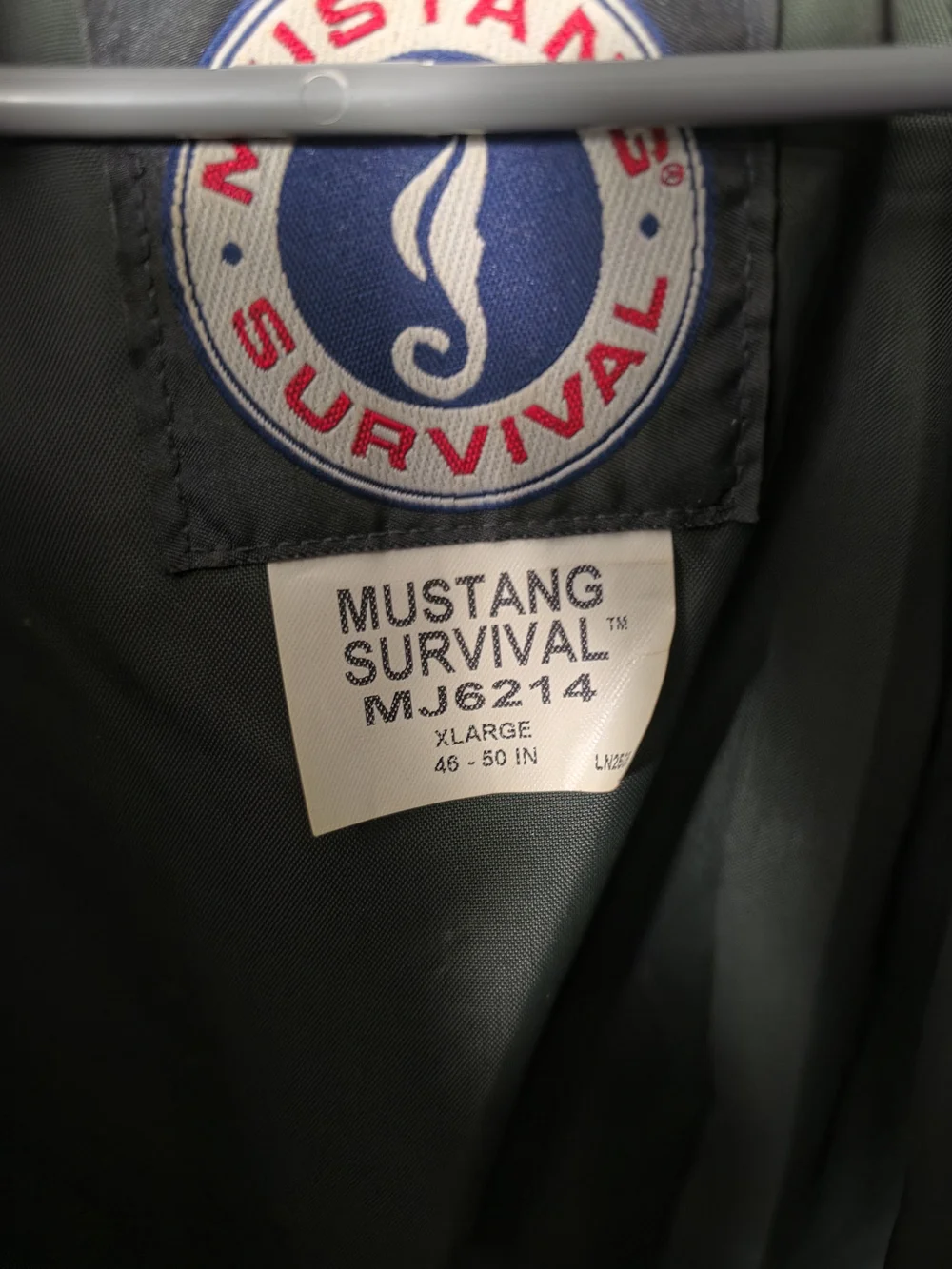 🔥 Men's XL Flotation Olive Green Military Field Jacket Reflective Trim Mustang